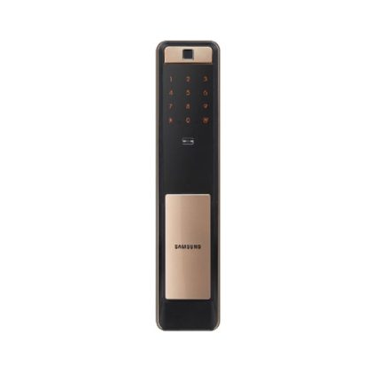 دستگیره دیجیتال Samsung SHP‑DP609 | قفل هوشمند Push‑Pull با اثر انگشت، رمز، کارت، NFC و وای‌فای